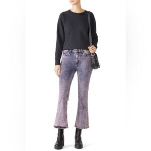 M.i.h. Anthropologie Marty Fluffy Pink Acid Wash Cropped Flare Jeans 32